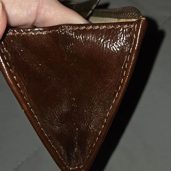 Coach Vintage Mini Skinny wallet with a keyring Dark Brown Leather - Picture 7 of 7